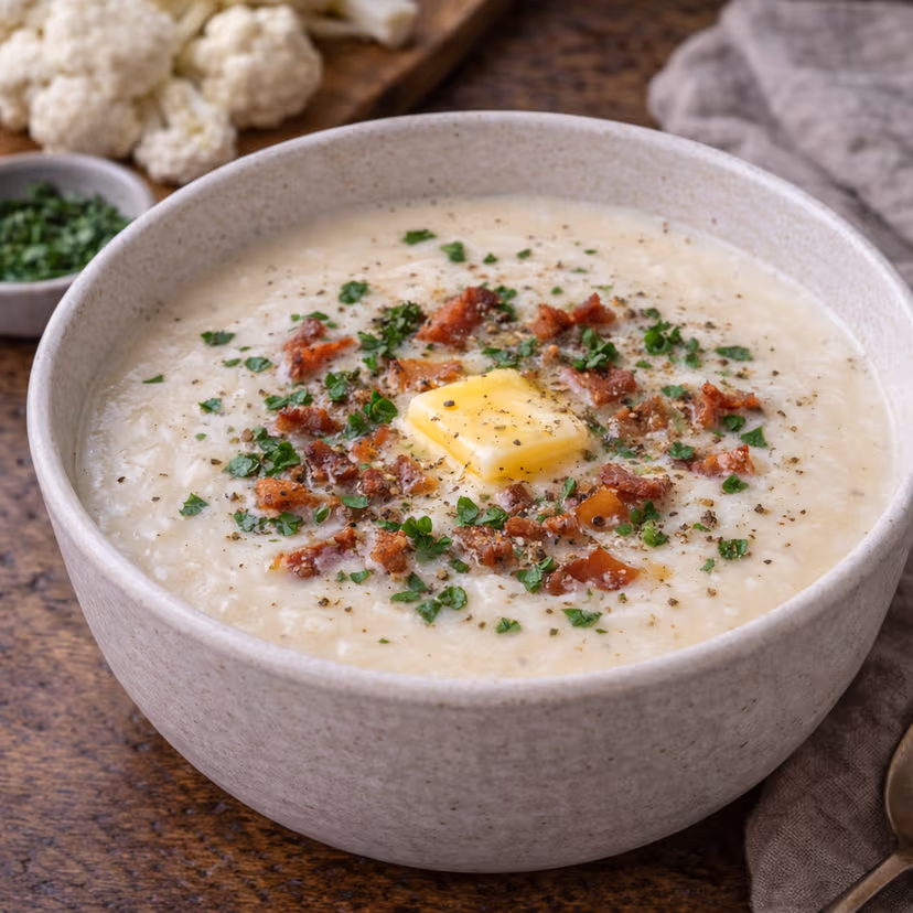 Blomkålsuppe av kraft – ferdig rett