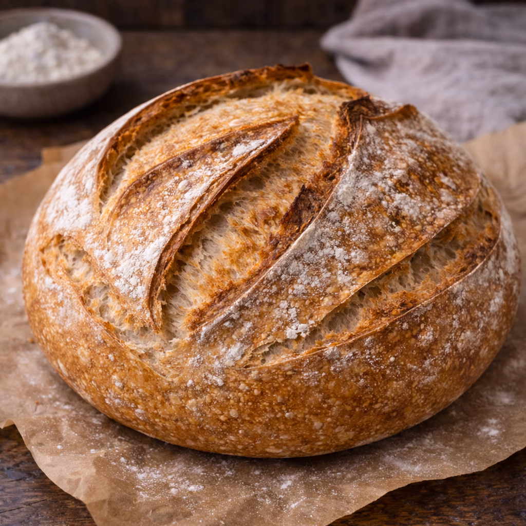 Surdeigsbrød av spelt – ferdig rett