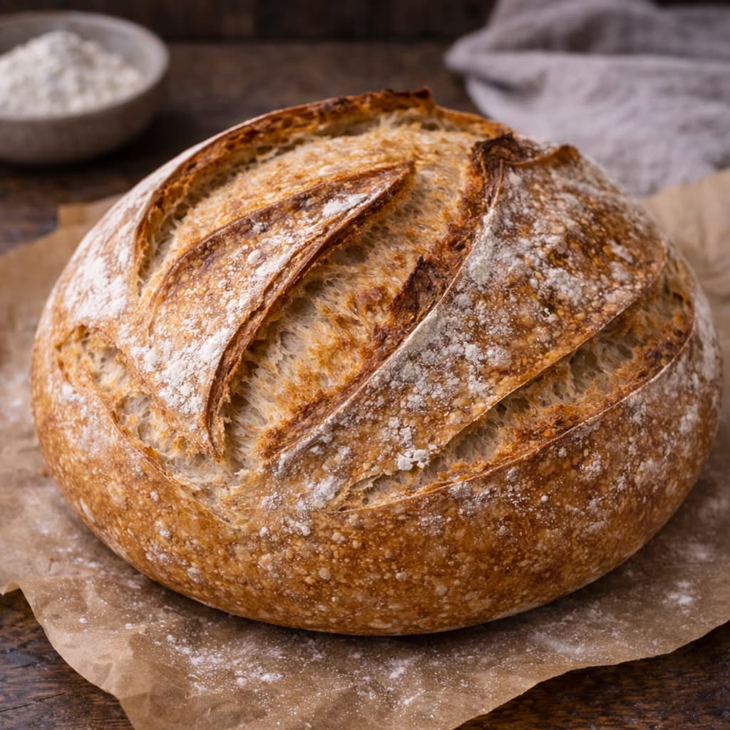 Surdeigsbrød av spelt – ferdig rett