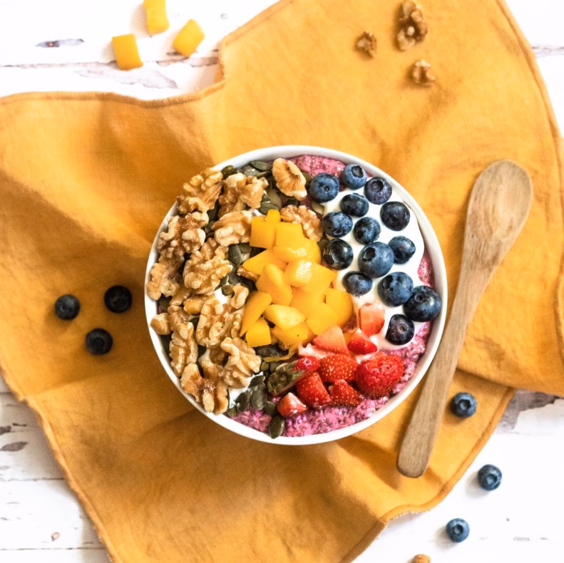 Næringsrik yoghurtbowl med Rødbete, Nøtter og Friske Bær – ferdig rett