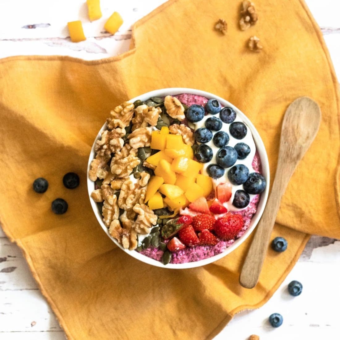 Næringsrik yoghurtbowl med Rødbete, Nøtter og Friske Bær – ferdig rett