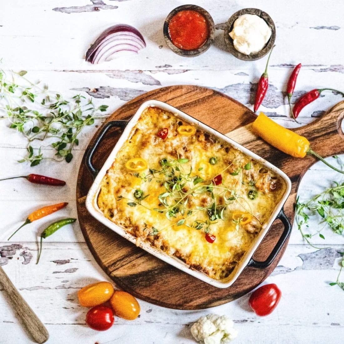 Spicy tacogryte med kjøttdeig og blomkålris – oppskrift