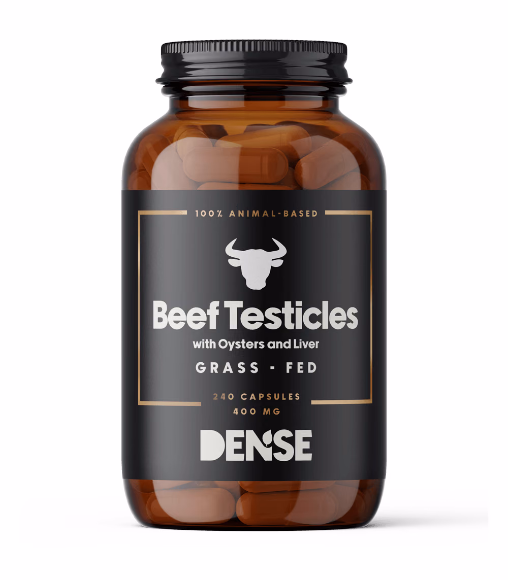 DENSE Beef Testicles – Testikler av gressforet storfe – 240 kapsler