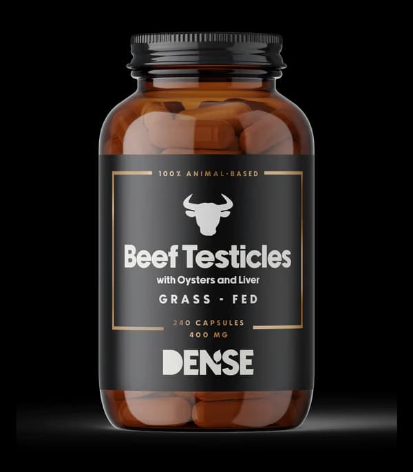 DENSE Beef Testicles – Testikler av gressforet storfe – 240 kapsler