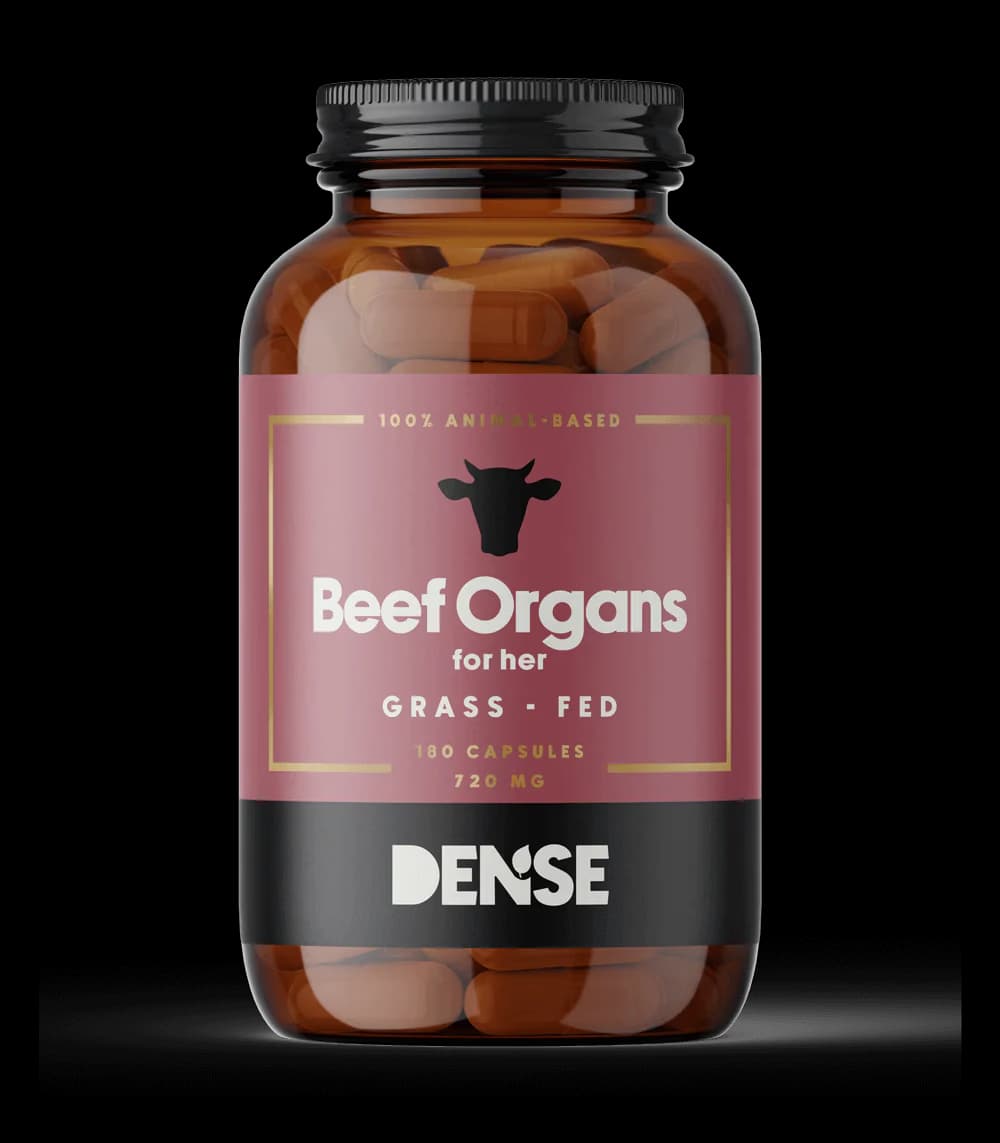 DENSE Beef Organs for Kvinner – Gressforet organtilskudd – 180 kapsler