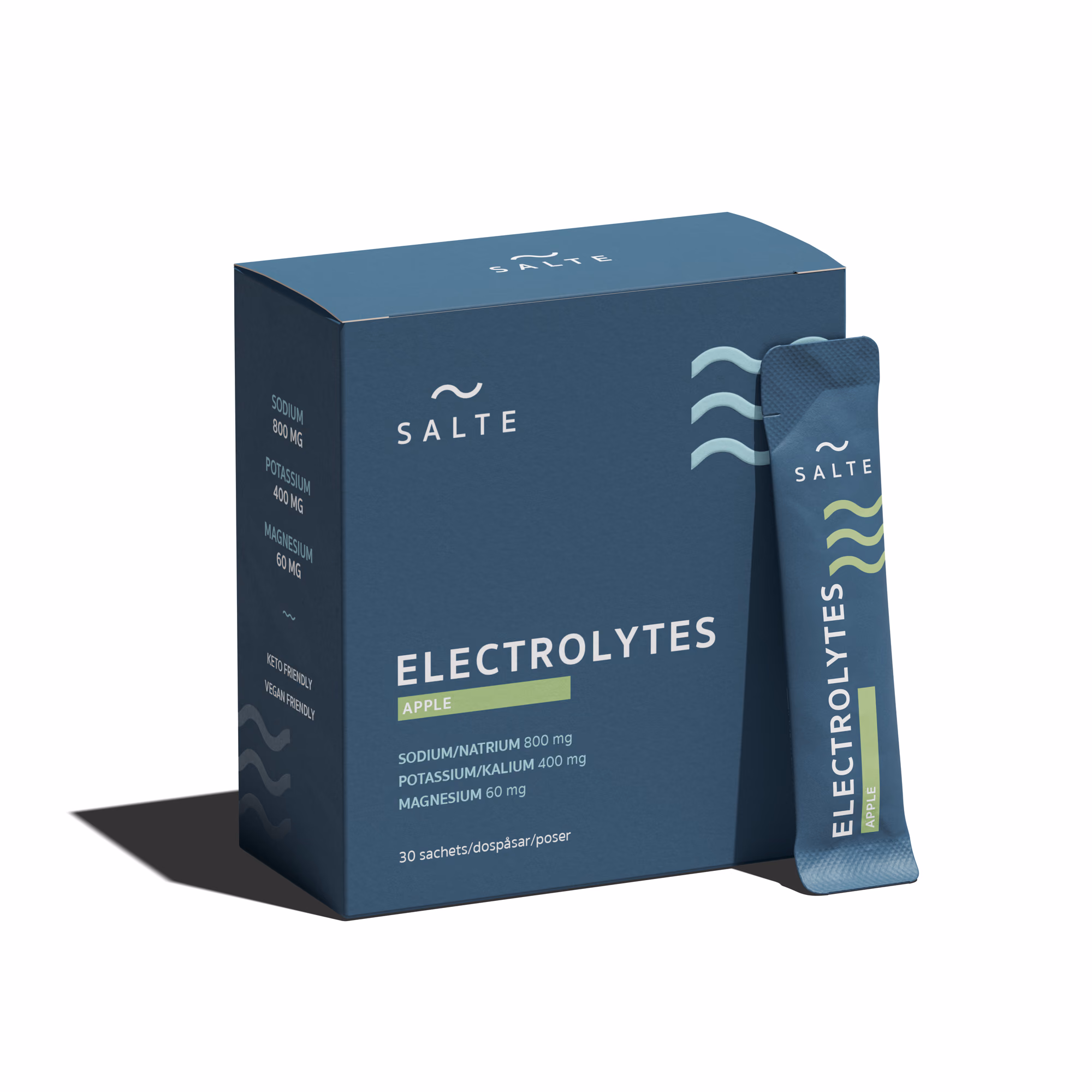 SALTE Elektrolytter – Eple – 30 Poser