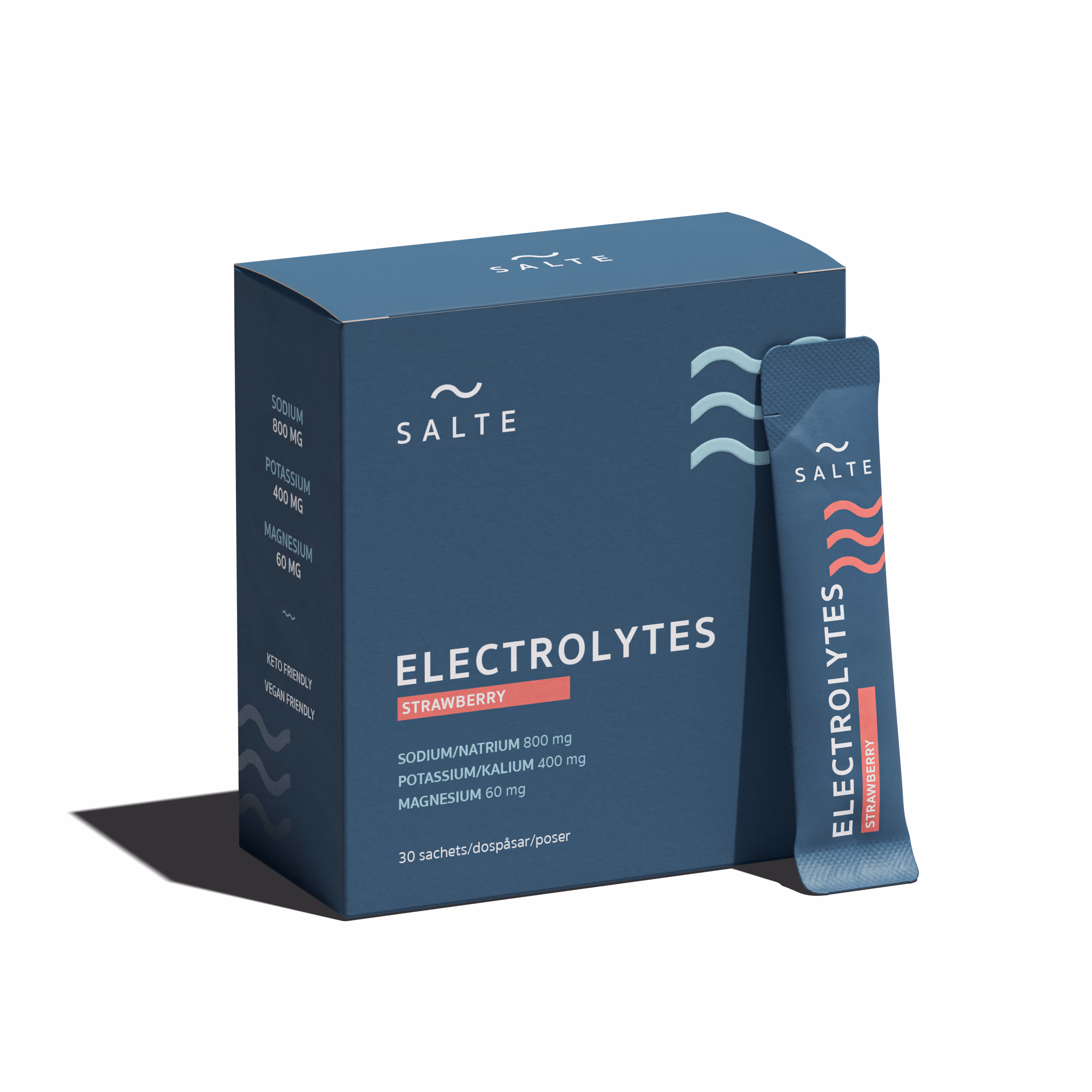 SALTE Elektrolytter – Jordbær – 30 Poser