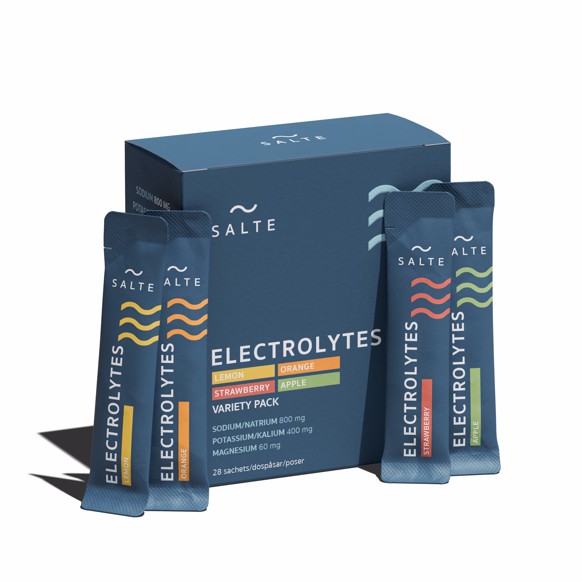 SALTE Elektrolytter – Variety Pack – 28 Poser med 4 Smaker