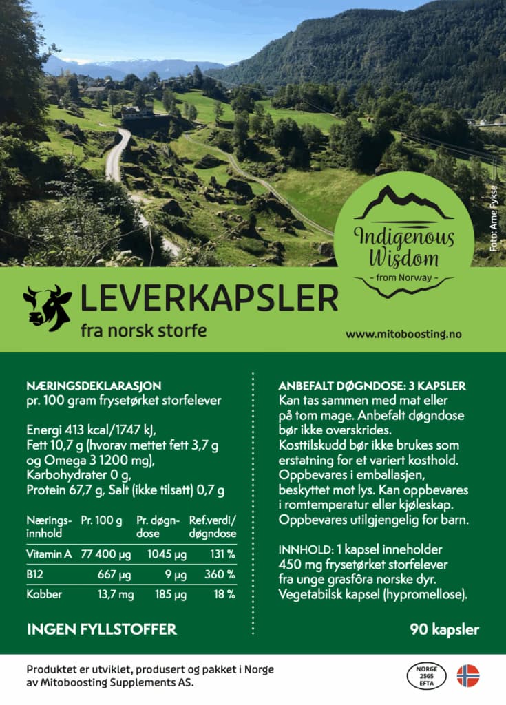 Leverkapsler fra norsk gressforet storfe – 90 stk – produktbilde 2