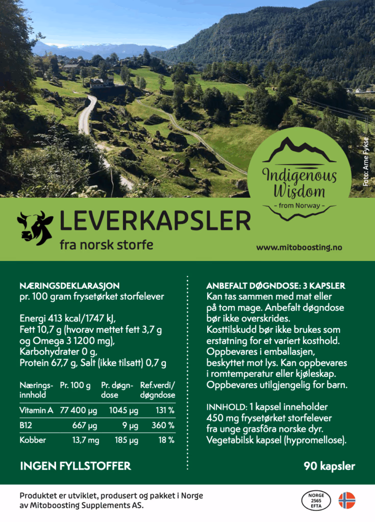 Leverkapsler fra norsk gressforet storfe – 90 stk – produktbilde 2