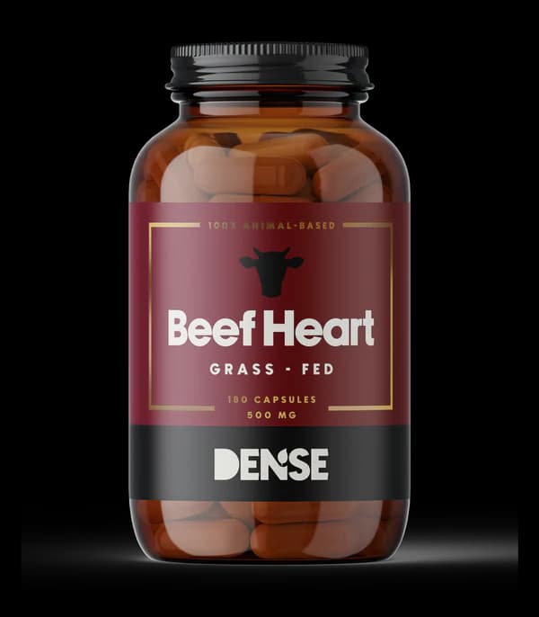 DENSE Beef Heart – Gressforet storfehjerte – 180 kapsler