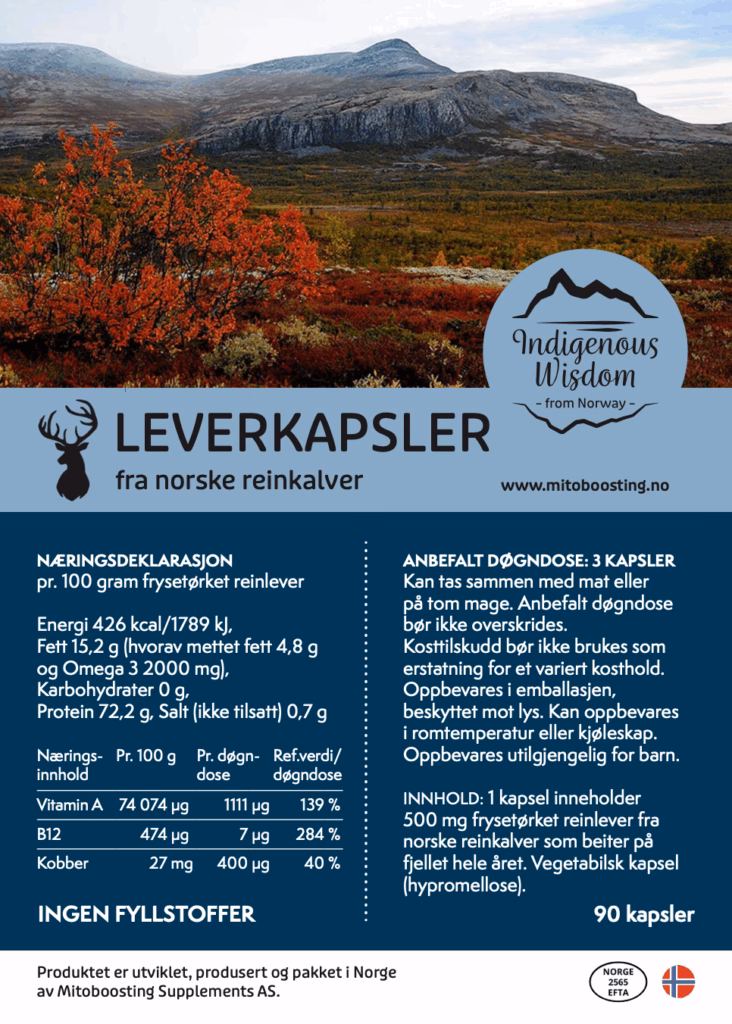Leverkapsler fra norske reinkalver – 90 stk – produktbilde 2