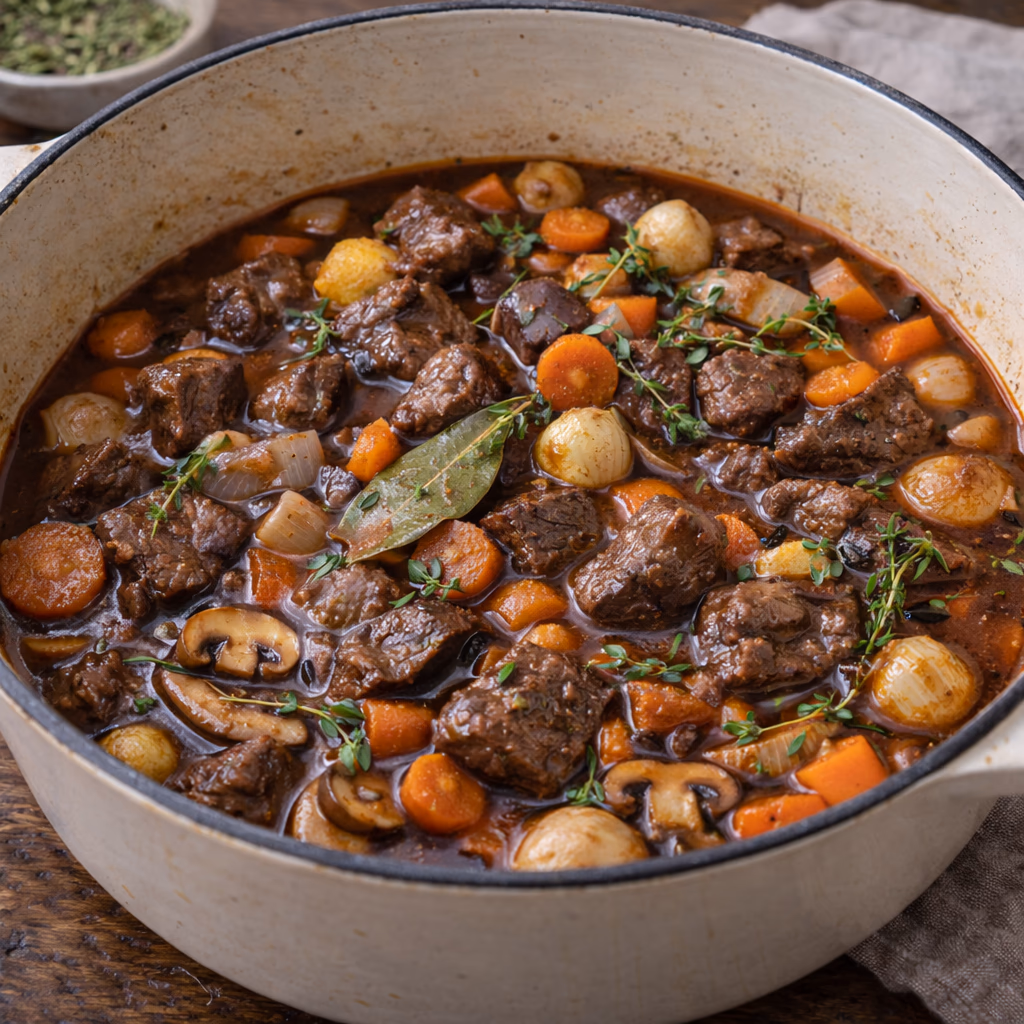 Deilig Høstgryte med Mørt Kjøtt og Rødvin