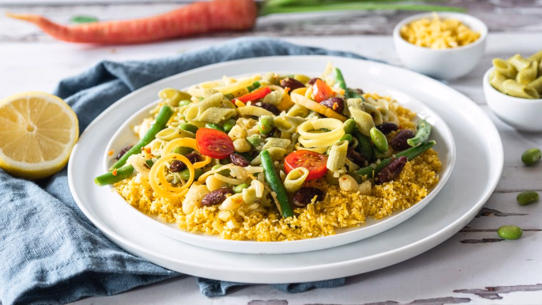 Ertepasta med Blomkålris