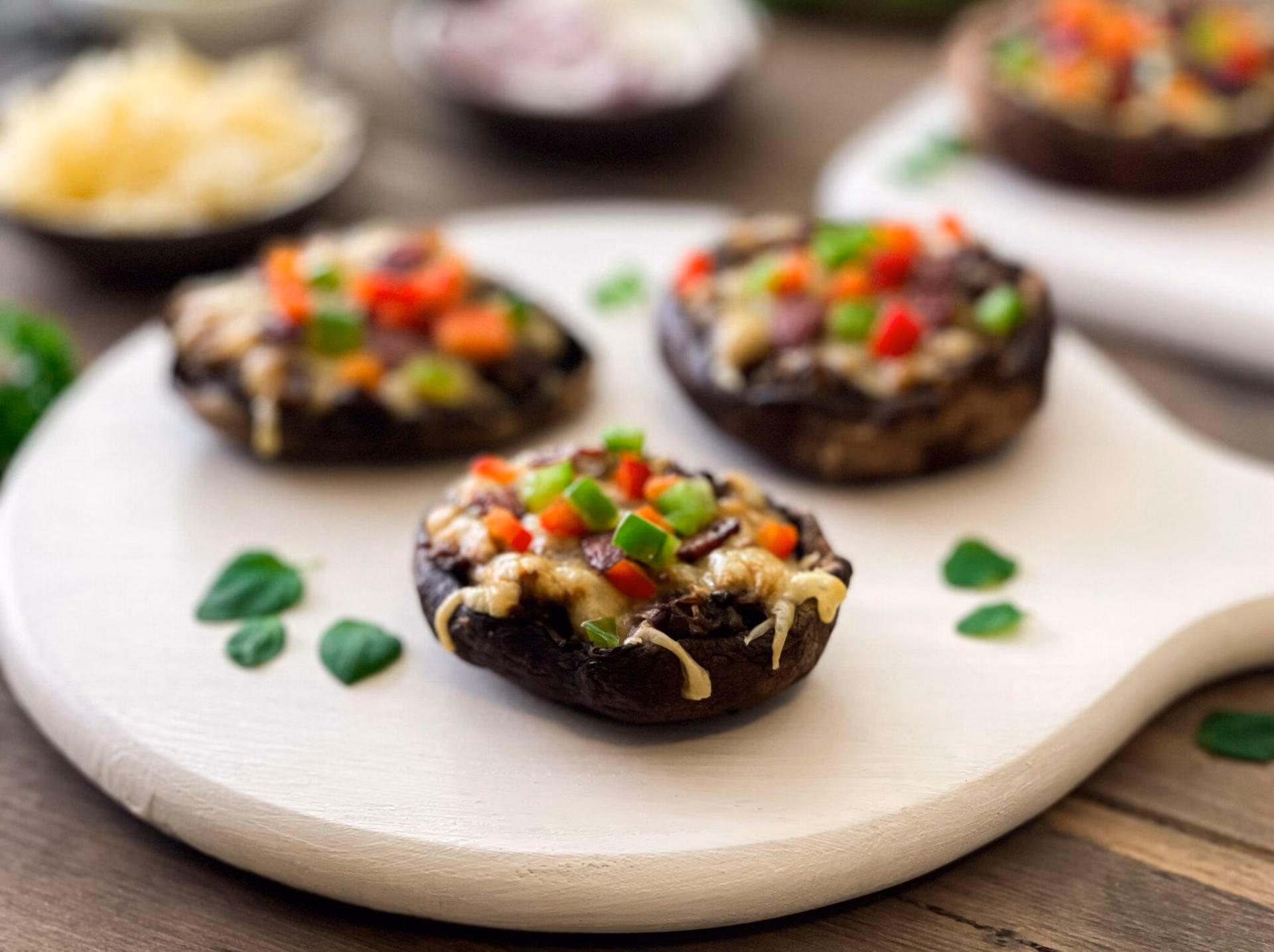 Fylte sopp med bacon og ost