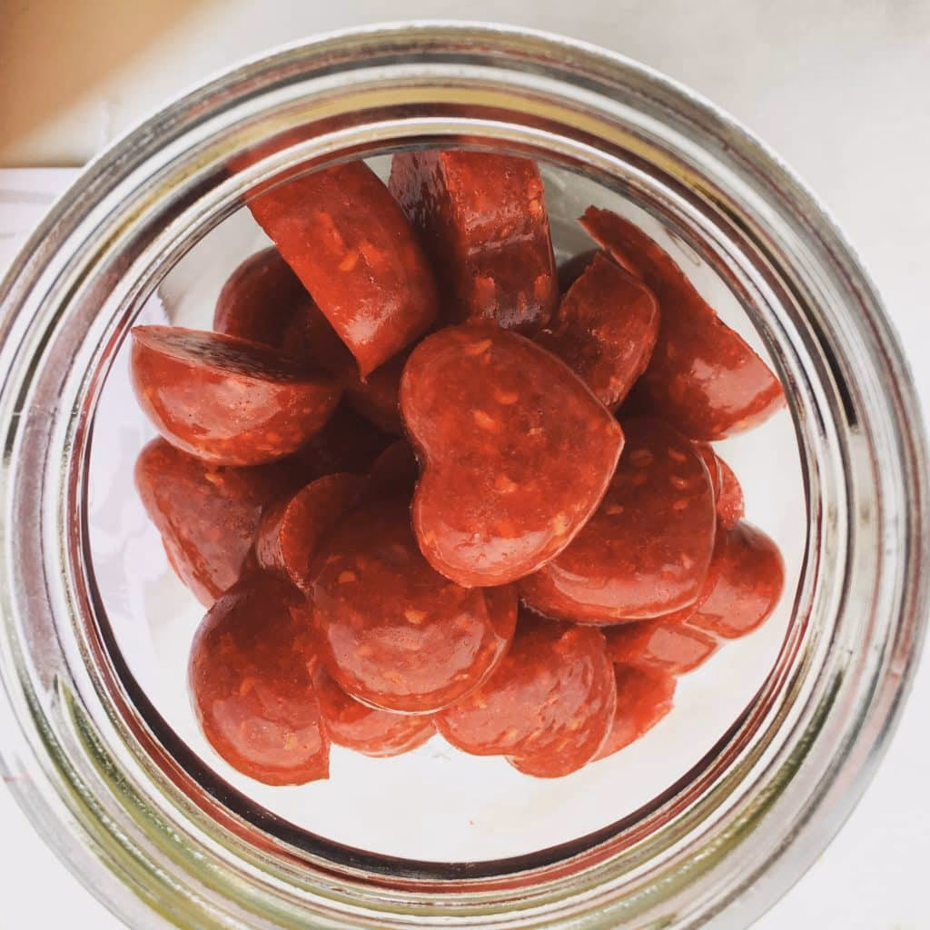 Gelé drops med bringebærsmak