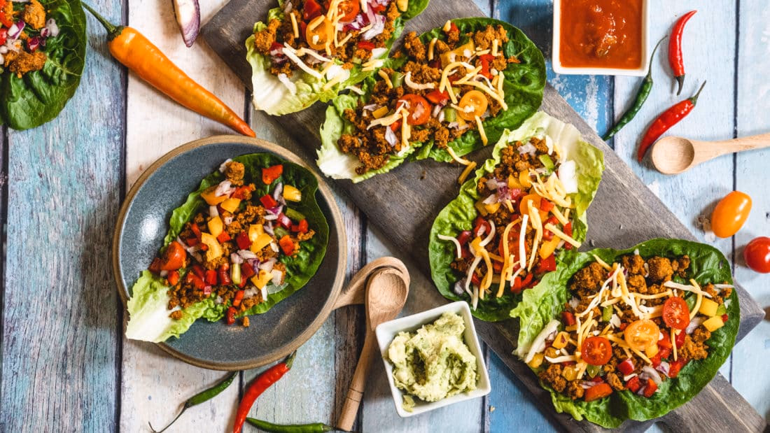 Taco´s i hjertesalat med hjemmelaget spicemix