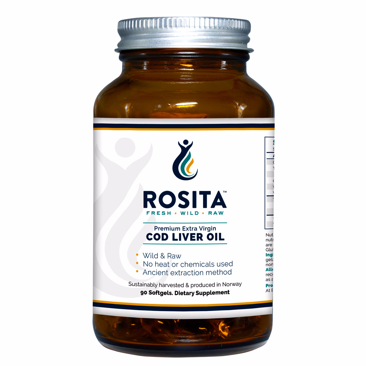 Rosita Extra Virgin Cod Liver Oil (EVCLO) Softgels – 90 kapsler