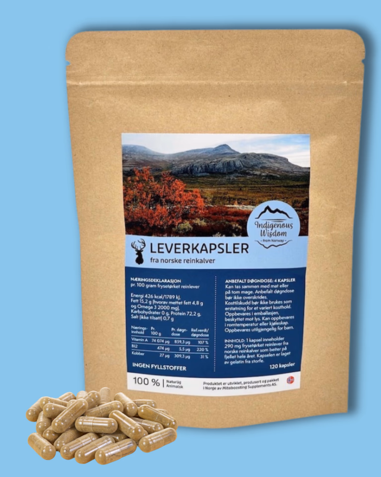 Frysetørket Leverkapsler fra norsk reinkalver